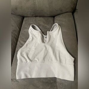 PINK Victoria's Secret Light Gray High Neck Crop Bralette